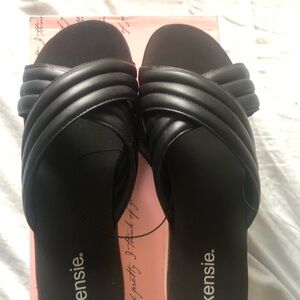 Kensie Women's Elegant Black Slide Mules